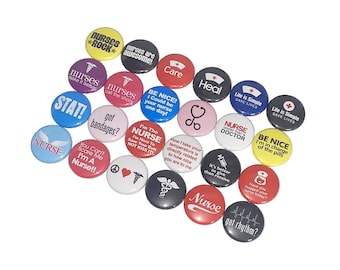 Nurses, RN, 1", 1.25", 1.5", 2.25", Button, Nurse Party Favor, Nurse Theme, Nurse Gift, Table Scatter, Flatback, Pinback, Pin, Badge, NU017