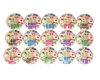 Nurse Magnet, 1", 1.25", Button Magnet, Nurse, LD, Ob, Surgical, RN, Rehab, Ma, Or, Er, Cna, Cardiac, School Nurse, Lpn, Icu, Magnet, NU005