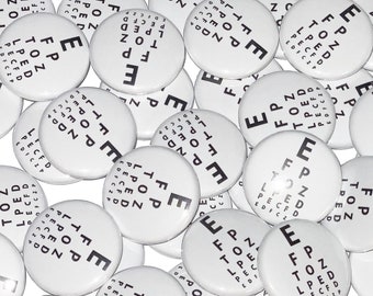 Eye Magnet, 1", 1.25", 1.5", 2.25", Button Magnet, Optometrist Magnet, Eye Test, Ophthalmologist, Eye Chart, Party Favor, Eye Decor, MP016