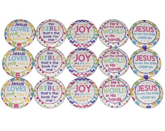 Jesus Magnet, Christian Magnet, 1", 1.25", 1.5", 2.25", Button Magnet, Jesus Decor, Jesus Theme, Party Favor, VBS, Sunday School, FT038