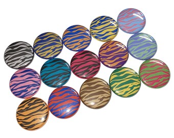 Zebra, 1", 1.25", 1.5", 2.25", Button, Zebra Decor, Zebra, Party Favor, Zebra Theme, Flatback, Pinback, Badge, Craft Supply, BK027