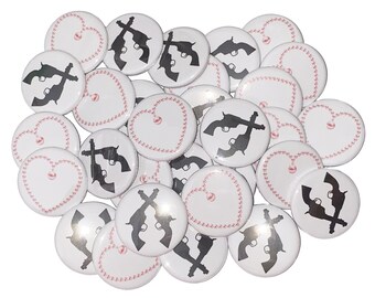 Gender Reveal, Pistols, Pearls, 1.25", 1.5", 2.25", Pinback Button, Baby Shower, Pistol Baby Shower, Pearl Baby Shower, Guns, VB221, VB168