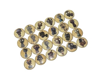 Gas Mask, 1", 1.25", 1.5", 2.25", Button, Respirator Decor, Party Favor, Respirator Theme, Respirator Survivalist, Flatback, Pinback, MK001