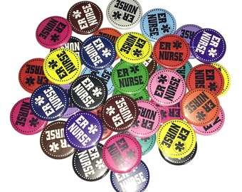 ER Nurse, ER RN, 1", 1.25", Button, Er Nurse Theme, Nurse Decor, Party Favor, Er Theme, Er Gift, Nurse, Flatback, Pinback, Pin, Badge, NU010