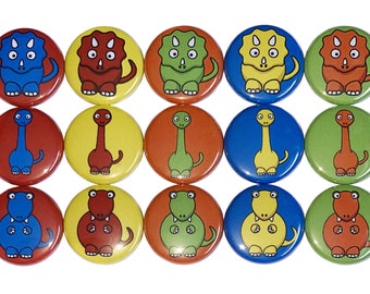 Dinosaur Magnet, 1", 1.25", Button Magnet, Dino, Party, Dinosaurs, Party Favor, Dinosaur, Dinosaur Theme, Dinosaur Decor, Jurassic, DU003
