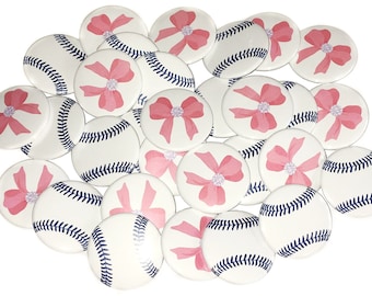 Gender Reveal, Baseball or Pink Bows, 1.25", 1.5", 2.25", Pinback Button, Baby Shower, Baby Reveal, Baseball Baby Shower, Vote, VB070, VB166