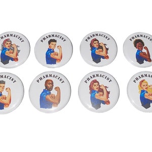 Pharmacist, 1", 1.25", 1.5", 2.25", Button Magnet, Pharmacy Theme, Pharmacist Gift, Pharmacy Magnet, Pharmacy, Pharmacist, RX004