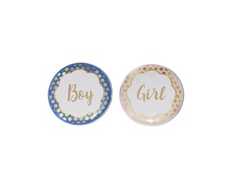 Reveal, Blue, Pink, Blush, Gold, 1.25", 1.5", 2.25", Pinback Button, Baby Reveal, Baby Shower, Boy or Girl, Pregnancy Reveal, VB331, VB327