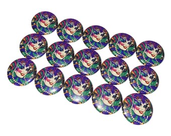 Mardi Gras, 1", 1.25", Button, Mardi Gras Decor, Mardi Gras Theme, Mardi Gras Party, Birthday, Bourbon St, Nola, Flatback, Pinback, MG002