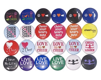 Cheerleading Magnet, 1", 1.25", 1.5", 2.25", Button Magnet, Cheerleading, Cheer, Cheer Party Favor, Birthday, Gift, Locker Magnet, CD002