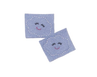 Cloud Felt, 2 Felts, Light Blue, Unfinished, Craft Supply, Weather Theme, Size 1 of 4, EMB125