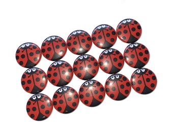 Red Ladybug Magnet, 1", 1.25", 1.5", Button Magnet, Ladybug, Red Ladybug, Ladybug Theme, Ladybug Decor, Ladybug Party Favor, Bugs, B019