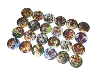 Tigers, 1", 1.25", Button, Tiger Theme, Tiger Decor, Tiger Flatback, Tiger Pinback, A033