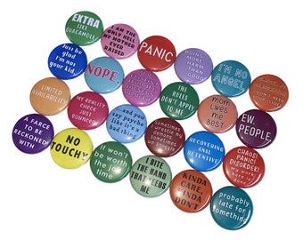 Funny, 1", 1.25", 1.5", 2.25", Button, Humor, Laugh, Positive, Humorous, Humor Decor, Funny Theme, Quote, Flatback, Pinback, Q032