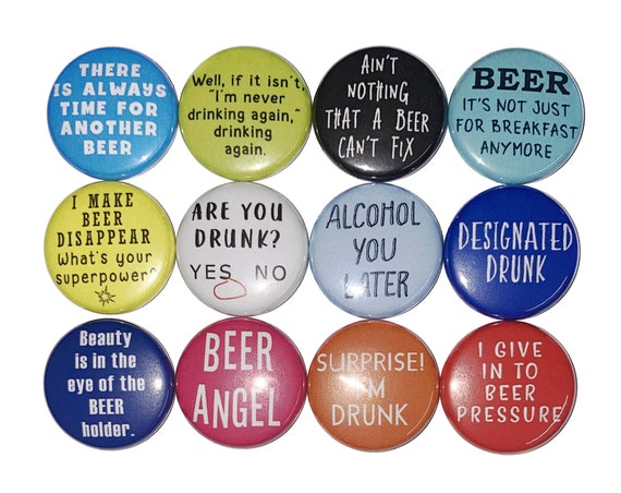 Vintage Drinking Problem Button - Funny Button Drinker
