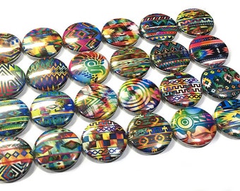 Native American Magnet, 1", 1.25", 1.5", 2.25", Button Magnet, Native American, Tribal Theme, Native Decor, Tribal Patterns, T007