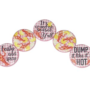 Crawfish Magnet, 1&quot;, 1.25&quot;, 1.5&quot;, Button Magnet, Crawfish Theme, Crawfish Decor, Crayfish, Crawdad, Crawfish Party, Crawfish Boil, FD049