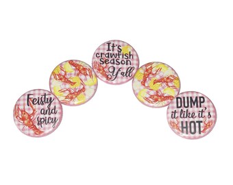 Crawfish Magnet, 1", 1.25", 1.5", Button Magnet, Crawfish Theme, Crawfish Decor, Crayfish, Crawdad, Crawfish Party, Crawfish Boil, FD049