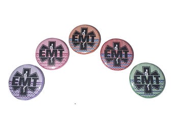 EMT Magnet, Emergency Services, 1", 1.25", 1.5", 2.25", Button Magnet, EMT, Party Favor, Appreciation, Gift, First Responder, LE005