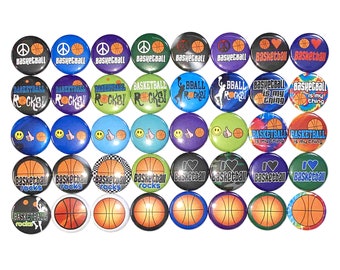 Basketball Magnet, 1", 1.25", 1.5", Button Magnet, Basketball, Basketball Decor, Basketball Theme, Party Favor, Basketball Gift, SE009