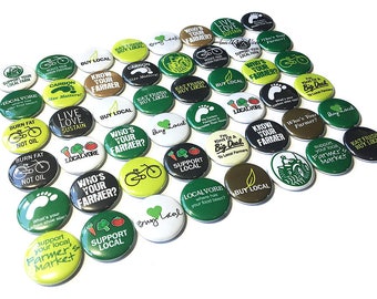Farmer's Market Magnet, 1", 1.25", 1.5", 2.25", Button Magnet, Buy Local, Carbon Footprint, Fresh Food, Farm, Fresh Produce, Tractor, PF001