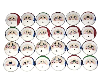 Santa Face Magnet, 1", 1.25", 1.5", 2.25", Button Magnet, Santa, Santa Face, Christmas, Santa Theme, Santa Decor, Santa Claus, Xmas, X039