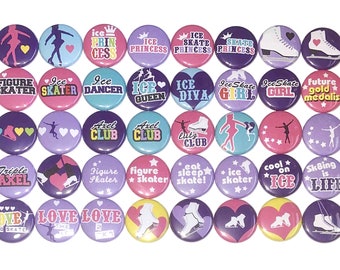 Ice Skating Magnet, 1", 1.25", Button Magnet, Ice Skate Magnet, Ice Skate Theme, Birthday, Party Favor, Gift, Ice Skate Decor, Skate, SK005