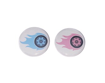 Reveal, Burnout, Pink, Blue, 1.25", 1.5", 2.25", Pinback Button, Boy or Girl, Baby Shower, Baby Reveal, Pink or Blue, Vote, VB272, VB027