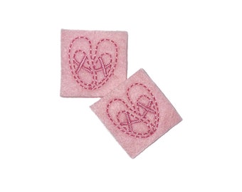 Pink Slippers Felt, 2 Felts, Unfinished, Craft Supply, Ballet, Ballet Slippers, Size 1 of 3, EMB029