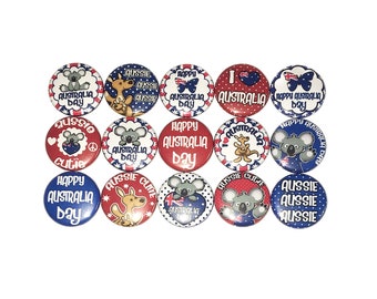 Australia Day Magnet, 1", 1.25", 1.5", 2.25", Australia, Australia Day, January 26, Australia Theme, Australia Decor, Party Favor, NE001