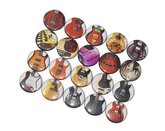 Guitar, 1", 1.25", 1.5", 2.25", Button, Guitar Decor, Guitar Theme, Band, Guitar Party Favor, Music, Badge, Flatback, Pinback, Pin, MB005