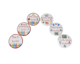 Back to School Magnet, 1", 1.25", 1.5", 2.25", Button Magnet, Pre K, Kindergarten, 1st Grade, 2nd Grade, 3rd Grade, 4th Grade, SC029