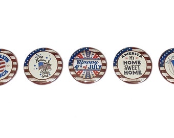 Patriotic, Religious, 1", 1.25", 1.5", Button, Independence Day, USA, Patriotic Theme, USA, American Flag, Flatback, Pinback, Badge, PC020