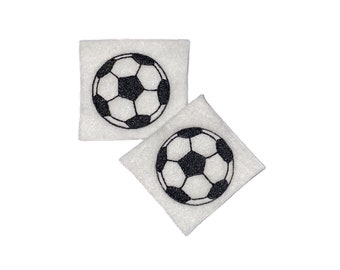 Soccer Ball Felt, 2 Felts, Soccer Ball Patch, White, Black, Unfinished, Patch, Craft Supply, Soccer, Sports, Size 2 of 4, EMB075