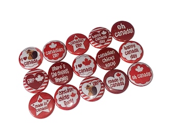 Canada, 1", 1.25", 1.5", 2.25", Button, Canadian Decor, Canada Theme, Canadian, Canada Party, Party Favor, Flatback, Pinback, Badge, NE003