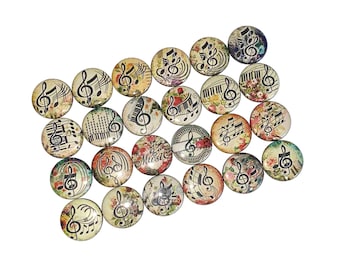 Musical, Music, 1", 1.25", 1.5", 2.25", Button, Music Button, Music Decor, Music Note, Piano Reward, Music Staff, Flatback, Pinback, MB006