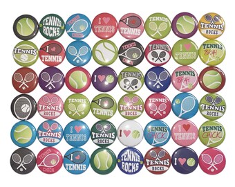 Tennis Magnet, 1", 1.25", Button Magnet, Tennis, Tennis Theme, Tennis Decor, Party Favor, Gift, Girl's Tennis, Women's Tennis, Racket, SE005