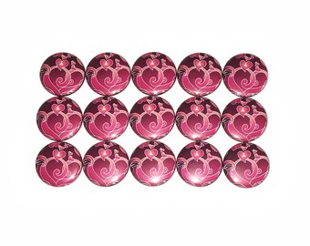Pink Heart Magnet, 1", 1.25", Button Magnet, Heart Magnet, Hot Pink Heart, Valentine Magnet, Valentine Button, Heart Button, Valentine, V009