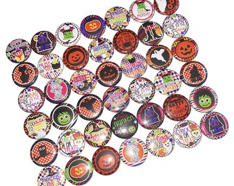 Halloween, 1", 1.25", Button, Halloween Party Favor, Witch, Cat, Skeleton, Pumpkin, Halloween Decor, Fall Decor, Flatback, Pinback, H026