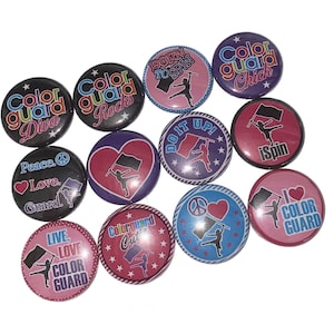 Color Guard, 1&quot;, 1.25&quot;, Button, Color Guard Gift, Color Guard Party Favor, Party Favor, Birthday, Guard, Flatback, Pinback, Badge, MB013