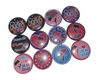Color Guard, 1", 1.25", Button, Color Guard Gift, Color Guard Party Favor, Party Favor, Birthday, Guard, Flatback, Pinback, Badge, MB013