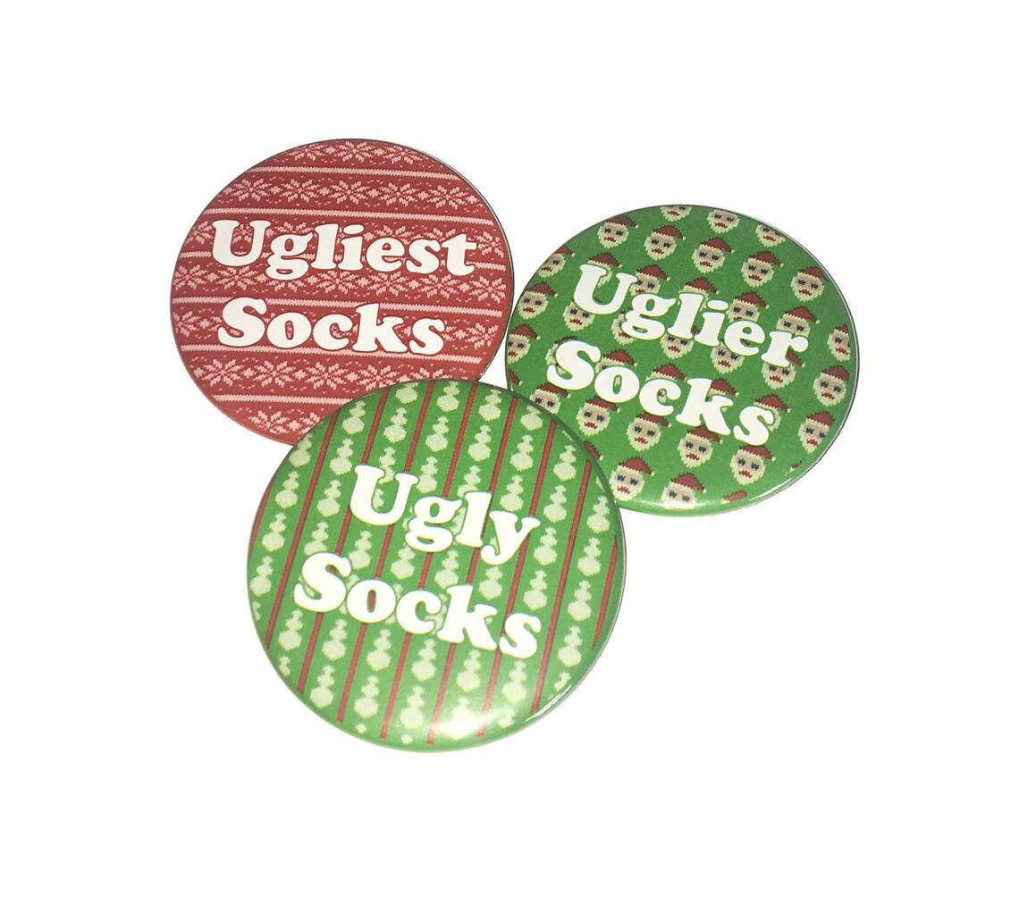 Ugly Socks Award 2.25 Button Ugly Sock Party Holiday Etsy