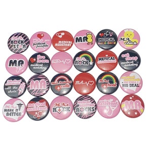 Medical Assistant, 1&quot;, 1.25&quot;, Button Magnet, Medical, MA, Medical Party Favor, Assistant Decor, Medical Theme, Medical Decor, MA006