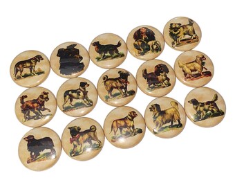 Dogs, 1", 1.25", Button, Victorian Dog, Dog Decor, Antique Dog, Dog Theme, Puppy, Dog Gift, Party Favor, Flatback, Pinback, Badge, DG004