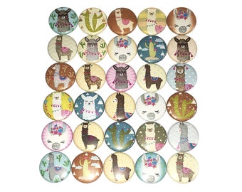 Llama Magnet, Cactus Magnet, 1", 1.25", 1.5", Button Magnet, Llama, Cactus, Llama Theme, Llama Decor, Llama Party Favor, Cactus Theme, A020