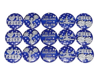 Blue Cheer, Purple Cheer, Ombre, Cheer Magnet, 1", 1.25", 1.5", Button Magnet, Cheer Theme, Cheer Decor, Cheerleading, Cheer Birthday, CD019