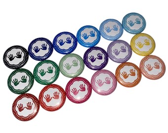 Baby Hands, Imperfect, 1" Pinback Button, 18 Buttons, Ready to Ship, CB012