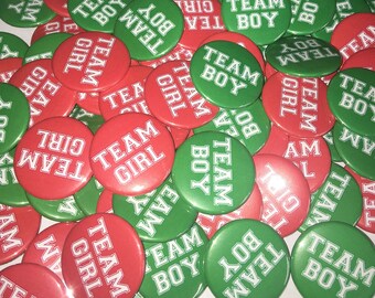 Gender Reveal, Red, Green, 1.25", 1.5", 2.25", Pinback Button, Christmas, Baby Shower, Baby Reveal, Xmas, Boy or Girl, Vote, VB110, VB126