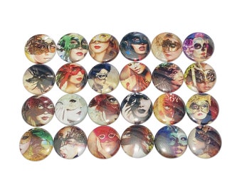 Masquerade Mask Magnet, 1", 1.25", 1.5", 2.25", Button Magnet, Masquerade, New Orleans, Mask Theme, Mask Decor, Mardi Gras, Mask, MK002