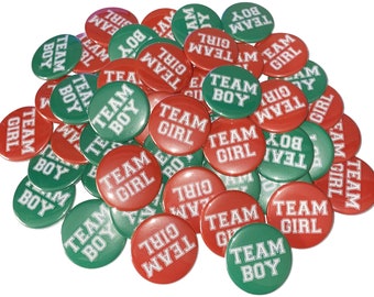 Gender Reveal, Dark Red, Dark Green, 1.25", 1.5", 2.25", Pinback Button, Christmas, Baby Reveal, Baby Shower, Christmas Theme, VB072, VB108
